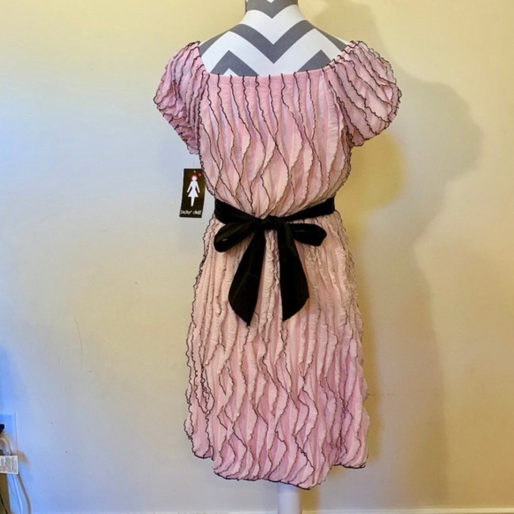Girl's Pink Ruffle Dress - Picture 4 of 5